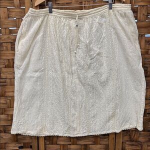 Elegant Handmade Embroidered Cream Skirt
